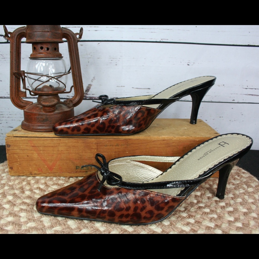 Boston Design Studio Leopard Print Mules - image 3